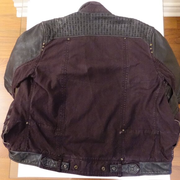 Elvis Jesus Leather Denim Mens Black Medium Biker Jacket - Picture 14 of 16